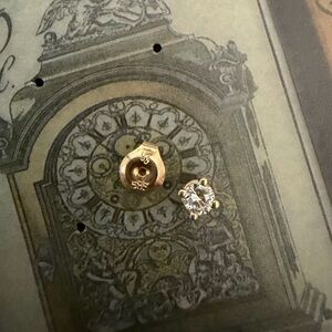 Natural Diamond 14kt solid yellow gold solitaire stud earring dainty everyday